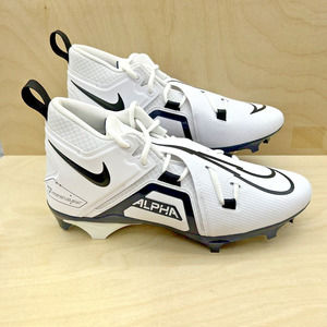 Nike Alpha Menace Pro 3 Football Cleats White Black CT6649-108 Men's Size 11.5